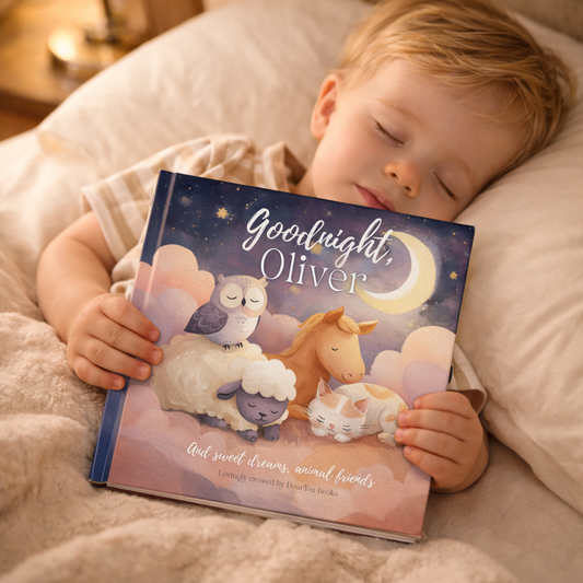 Goodnight You — personalised bedtime storybook cover with child's name, Australia