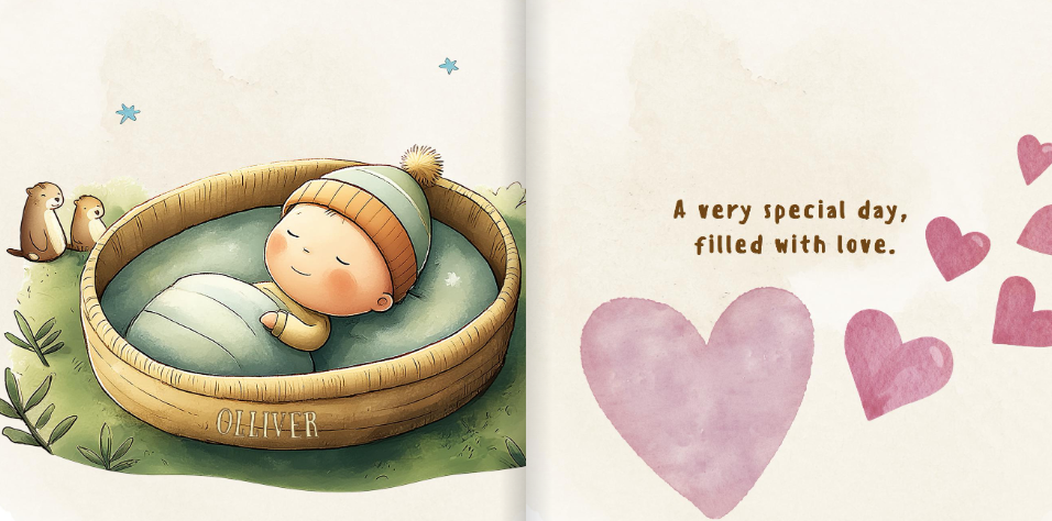 Inside spread of Mum's 1st Mother's Day personalised storybook — page 3