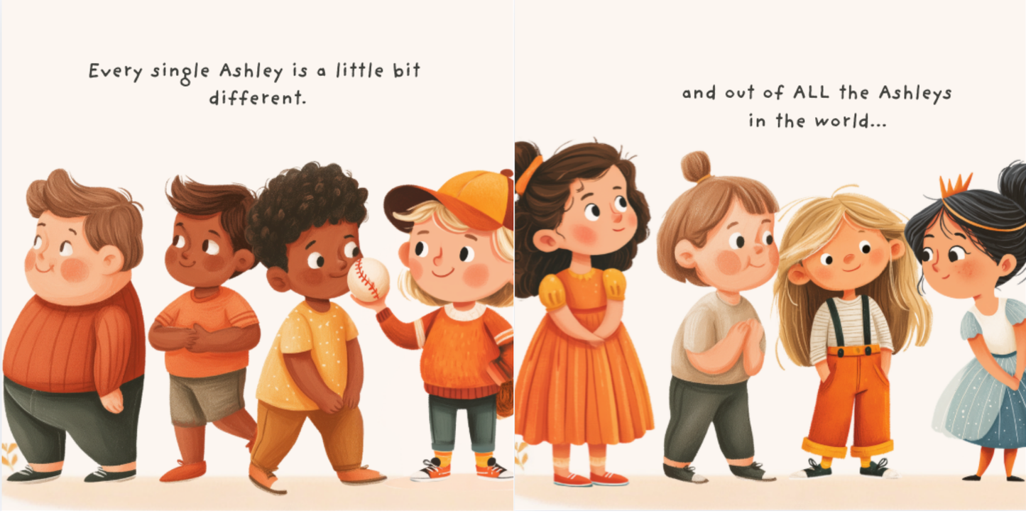 Illustration of a row of children with text about being different.